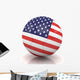 Usa Soccer Ball Isolated White Background Wall Decal