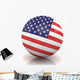 Usa Soccer Ball Isolated White Background Wall Decal