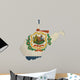 West Virginia flag map Wall Decal