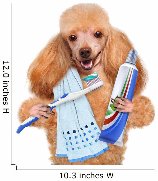 Brushing Teeth Dog Wall Decal