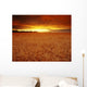 Sunset Over Wheat Field Wall Mural