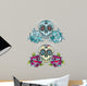 Sugar Skull with Roses Wall Decal Sticker Set