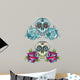 Sugar Skull with Roses Wall Decal Sticker Set