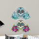 Sugar Skull with Roses Wall Decal Sticker Set