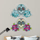 Sugar Skull with Roses Wall Decal Sticker Set