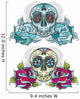 Sugar Skull with Roses Wall Decal Sticker Set