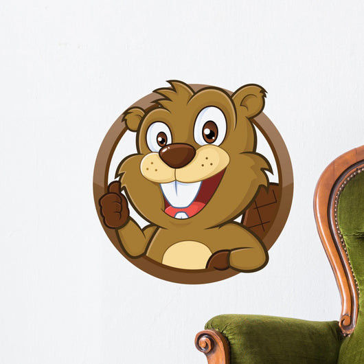 Beaver giving thumb up Wall Decal