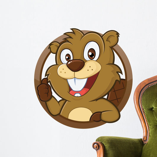 Beaver giving thumb up Wall Decal