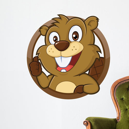 Beaver giving thumb up Wall Decal