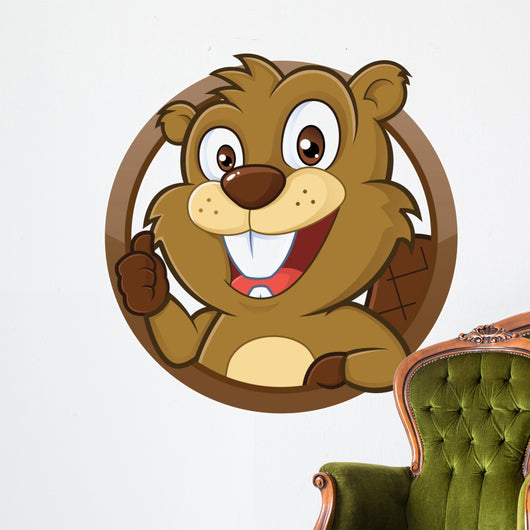 Beaver giving thumb up Wall Decal