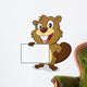 Beaver holding sign Wall Decal