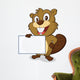 Beaver holding sign Wall Decal