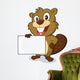 Beaver holding sign Wall Decal