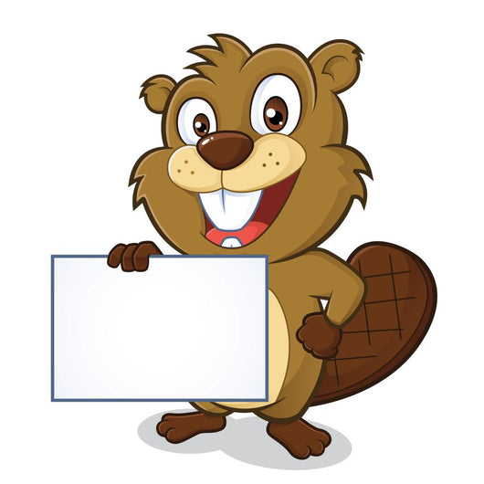 Beaver holding sign Wall Decal