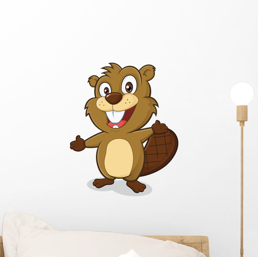 Beaver in welcoming gesture Wall Decal