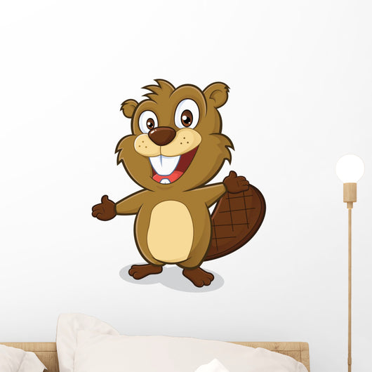 Beaver in welcoming gesture Wall Decal
