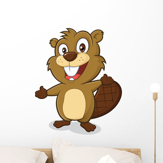 Beaver in welcoming gesture Wall Decal