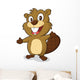 Beaver in welcoming gesture Wall Decal