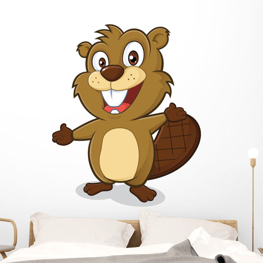 Beaver in welcoming gesture Wall Decal