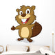 Beaver in welcoming gesture Wall Decal