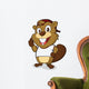 Beaver wearing a hat and a white t shirt Wall Decal