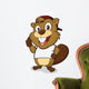 Beaver wearing a hat and a white t shirt Wall Decal