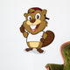 Beaver wearing a hat and a white t shirt Wall Decal
