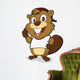 Beaver wearing a hat and a white t shirt Wall Decal