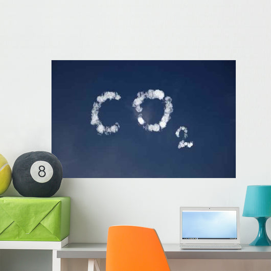Co2 Written Clouds Sky Wall Decal