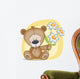 Bear with flowers Wall Decal