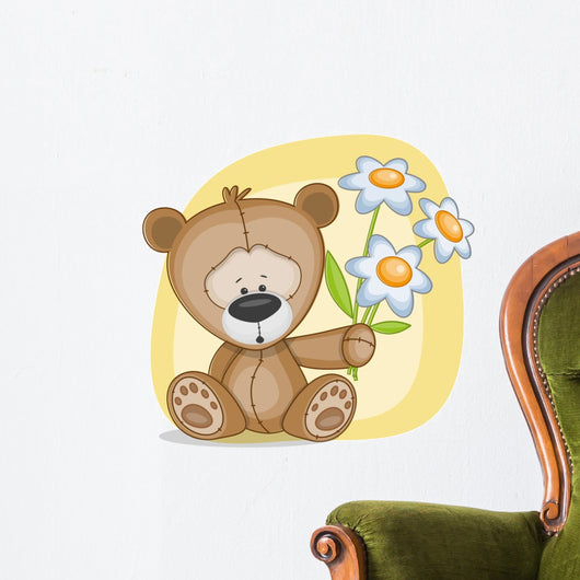 Bear with flowers Wall Decal