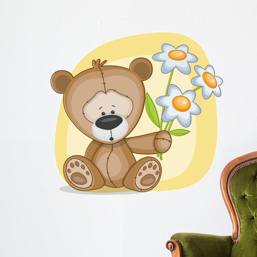 Bear with flowers Wall Decal