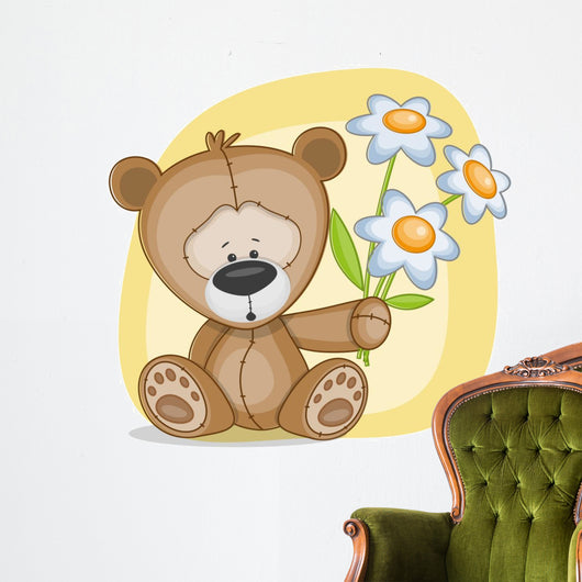 Bear with flowers Wall Decal