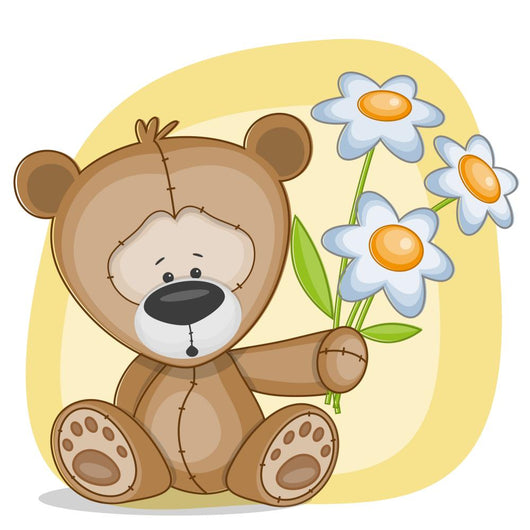 Bear with flowers Wall Decal
