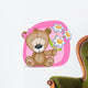 Bear girl with flowers Wall Decal