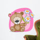 Bear girl with flowers Wall Decal