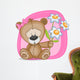 Bear girl with flowers Wall Decal