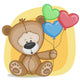 Bear with baloons Wall Decal