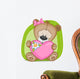 Bear girl with heart Wall Decal