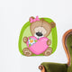 Bear girl with heart Wall Decal
