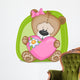 Bear girl with heart Wall Decal