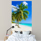 Sandy beach with palm trees, Dominican Republic in Caribbean 