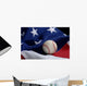 baseball on american flag Wall Mural