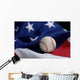 baseball on american flag Wall Mural