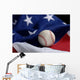 baseball on american flag Wall Mural