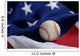 baseball on american flag Wall Mural