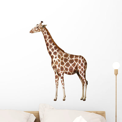 Giraffe Wall Decal shown on a wall