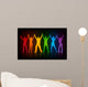 colorful silhouettes of people supporing  LGBT rights Wall Mural