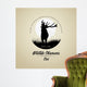 Wildlife Observers with Deer buck on fool moon badge Wall Decal