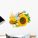 A Bee Holding a Pot of Honey near the Beehive Wall Decal